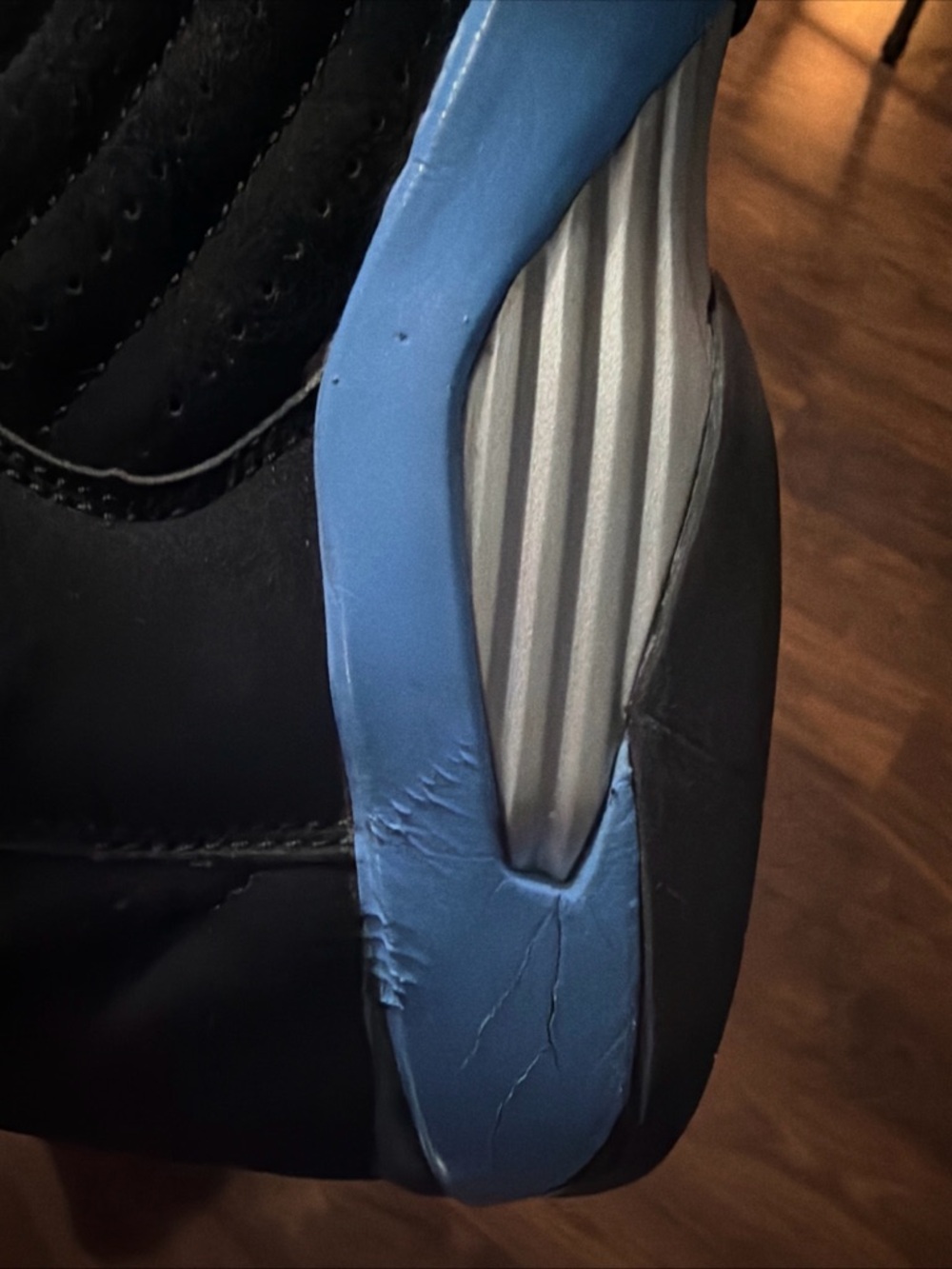 Size 14 - Air Jordan 14 Retro 2006 Black University Blue - Picture 5 of 13